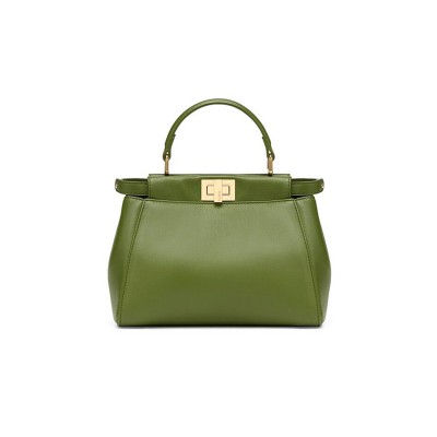FENDI FF NAPPA MINI PEEKABOO ICONIC SATCHEL BLACK (23*18*11cm) 
